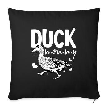 Duck owner - duck mom - Sofa pillowcase 17,3'' x 17,3'' (45 x 45 cm) - black - Front