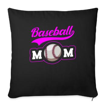 Baseball Mom, Baseball Mom - Sofa pillowcase 17,3'' x 17,3'' (45 x 45 cm) - black - Front