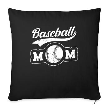 Baseball Mom, Baseball Mom - Sofa pillowcase 17,3'' x 17,3'' (45 x 45 cm) - black - Front