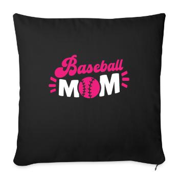Baseball Mom, Baseball Mom - Sofa pillowcase 17,3'' x 17,3'' (45 x 45 cm) - black - Front