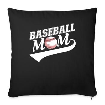 Baseball Baseball Mom - Sofakissenbezug 45 x 45 cm - Schwarz - Vorne