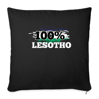Lesotho - Housse de coussin décorative 45 x 45 cm - noir - Devant