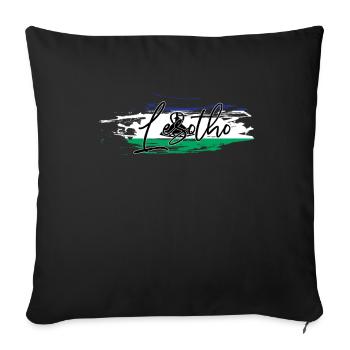 Lesotho - Housse de coussin décorative 45 x 45 cm - noir - Devant
