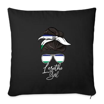 Lesotho - Housse de coussin décorative 45 x 45 cm - noir - Devant
