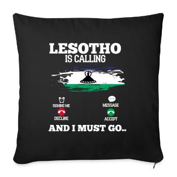 Lesotho - Housse de coussin décorative 45 x 45 cm - noir - Devant