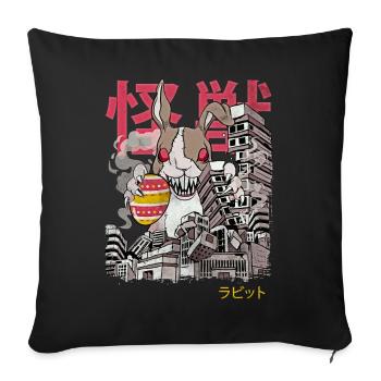 Kaiju Rabbit Japanese Anime Monster Easter Egg - Sofa pillowcase 17,3'' x 17,3'' (45 x 45 cm) - black - Front