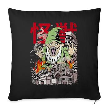 Kaiju Gnome Japanese Anime Monster Dwarf Christmas - Sofa pillowcase 17,3'' x 17,3'' (45 x 45 cm) - black - Front