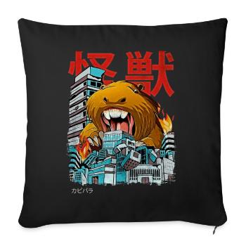 Kaiju Capybara Japanese Anime Monster - Sofa pillowcase 17,3'' x 17,3'' (45 x 45 cm) - black - Front