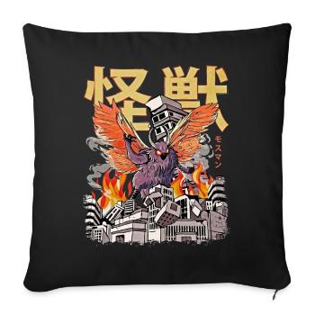 Kaiju Mothman Japanese Anime Monster Crypt - Sofa pillowcase 17,3'' x 17,3'' (45 x 45 cm) - black - Front