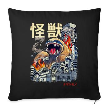 Kaiju Sloth Japanese Anime Monster Rodent - Sofa pillowcase 17,3'' x 17,3'' (45 x 45 cm) - black - Front