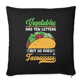 Légumes Tacos Lettres Cuisine mexicaine - Housse de coussin décorative 45 x 45 cm - noir - Devant