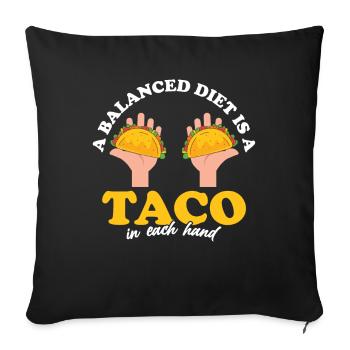 Taco Diet Mexican Culture Taco Crew Taco Squad - Sofa pillowcase 17,3'' x 17,3'' (45 x 45 cm) - black - Front