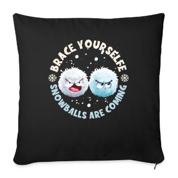 Schneeballschlacht - Préparez-vous les boules de neige sont - Housse de coussin décorative 45 x 45 cm - noir - Devant