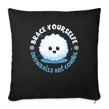 Schneeballschlacht - Préparez-vous les boules de neige sont - Housse de coussin décorative 45 x 45 cm - noir - Devant