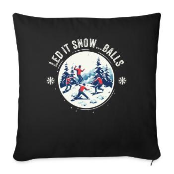 Bataille de boules de neige - Laissez-le neiger... balles - Housse de coussin décorative 45 x 45 cm - noir - Devant