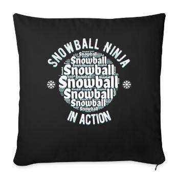 Snowball Fight - Snowball Ninja en action - Housse de coussin décorative 45 x 45 cm - noir - Devant