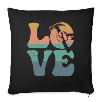 Carpenter Woodworking Woodworker Carpenter - Sofa pillowcase 17,3'' x 17,3'' (45 x 45 cm) - black - Front