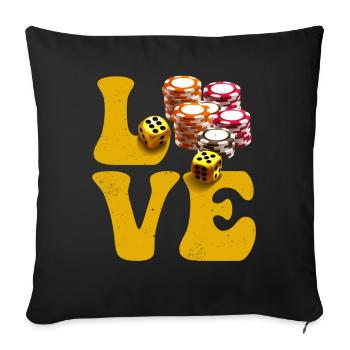 Casino Gambling Player Poker Chips LOVE - Housse de coussin décorative 45 x 45 cm - noir - Devant