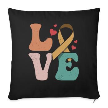 Chemotherapy Radiation Chemo Survivor Ribbon LO - Sofa pillowcase 17,3'' x 17,3'' (45 x 45 cm) - black - Front