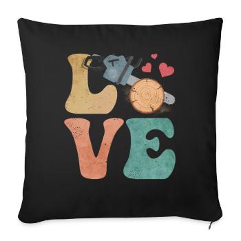 chainsaw arborist woodworker lumberjack LIE - Sofa pillowcase 17,3'' x 17,3'' (45 x 45 cm) - black - Front