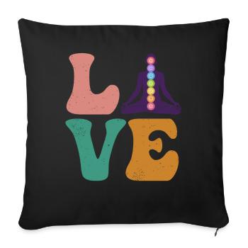 Chakra-Heiler Chakra-Heilung Reiki-Meister LIEBE - Sofakissenbezug 45 x 45 cm - Schwarz - Vorne