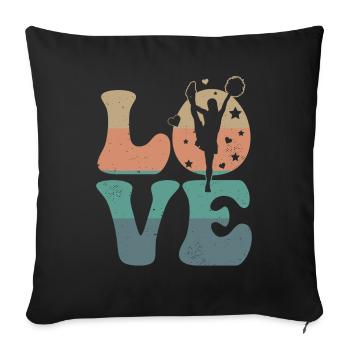 Cheerleader Cheerleading Cheer LOVE - Sofa pillowcase 17,3'' x 17,3'' (45 x 45 cm) - black - Front