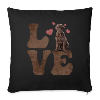 Chesapeake Bay Retriever Dog LOVE - Sofa pillowcase 17,3'' x 17,3'' (45 x 45 cm) - black - Front