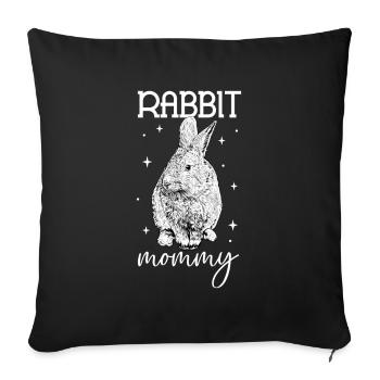 Hasenbesitzer - Hasen Mama - Sofakissenbezug 45 x 45 cm - Schwarz - Vorne