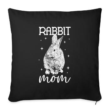 Hasenbesitzer - Hasen Mama - Sofakissenbezug 45 x 45 cm - Schwarz - Vorne