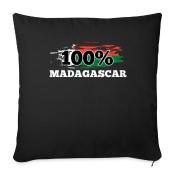 Madagascar - Housse de coussin décorative 45 x 45 cm - noir - Devant