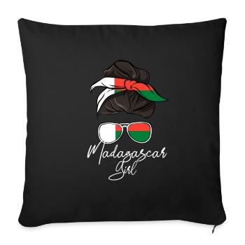 Madagascar - Housse de coussin décorative 45 x 45 cm - noir - Devant
