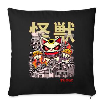 Kaiju Maneki Neko Japanese Anime Monster Luck - Sofa pillowcase 17,3'' x 17,3'' (45 x 45 cm) - black - Front