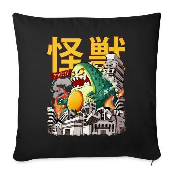 Kaiju Avocado Japanisches Anime-Monster - Sofakissenbezug 45 x 45 cm - Schwarz - Vorne