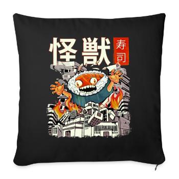Kaiju Sushi Japanese Anime Monster - Sofa pillowcase 17,3'' x 17,3'' (45 x 45 cm) - black - Front