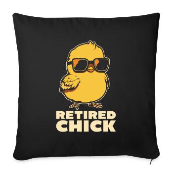 Pensioner Pension Cool Retired Chick - Sofa pillowcase 17,3'' x 17,3'' (45 x 45 cm) - black - Front