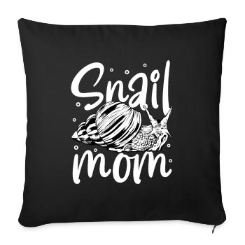 Snail owner - snail mom - Sofa pillowcase 17,3'' x 17,3'' (45 x 45 cm) - black - Front