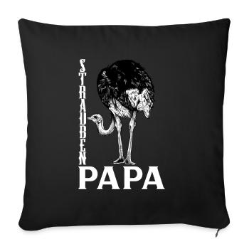 Ostrich lover - Ostrich dad - Sofa pillowcase 17,3'' x 17,3'' (45 x 45 cm) - black - Front