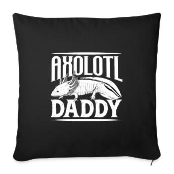 Axolotl Owner - Axolotl Papa - Sofa pillowcase 17,3'' x 17,3'' (45 x 45 cm) - black - Front