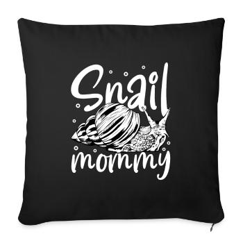 Snail owner - snail mom - Sofa pillowcase 17,3'' x 17,3'' (45 x 45 cm) - black - Front
