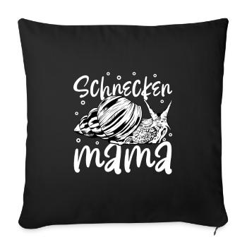Snail lover - snail mom - Sofa pillowcase 17,3'' x 17,3'' (45 x 45 cm) - black - Front