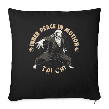 Tai Chi Design Inner Peace in Motion Taijiquan - Sofakissenbezug 45 x 45 cm - Schwarz - Vorne