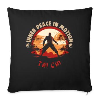 Tai Chi Design Inner Peace in Motion Taijiquan - Sofakissenbezug 45 x 45 cm - Schwarz - Vorne