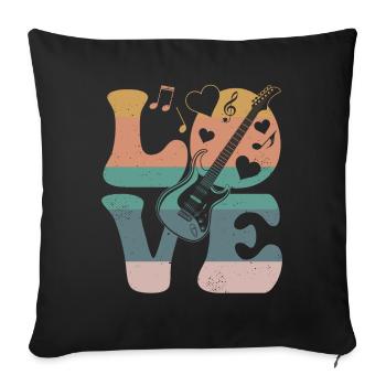 Electric Guitar Guitarist Instrument LOVE - Sofa pillowcase 17,3'' x 17,3'' (45 x 45 cm) - black - Front