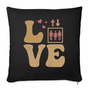 Elevator mechanic LOVE - Sofa pillowcase 17,3'' x 17,3'' (45 x 45 cm) - black - Front