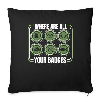 Boy Scout Badge - Sofa pillowcase 17,3'' x 17,3'' (45 x 45 cm) - black - Front