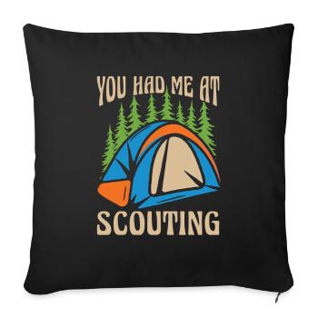 Boy Scout Funny - Sofa pillowcase 17,3'' x 17,3'' (45 x 45 cm) - black - Front
