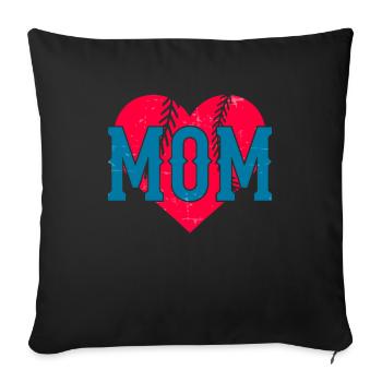 Baseball Mom Baseball Mom - Sofa pillowcase 17,3'' x 17,3'' (45 x 45 cm) - black - Front