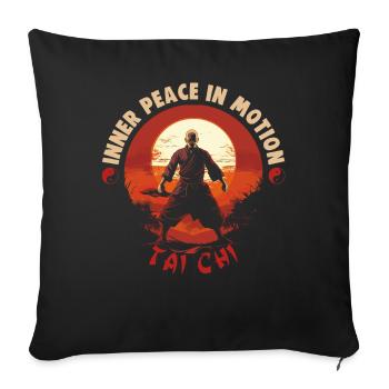 Tai Chi Design Inner Peace in Motion Taijiquan - Sofakissenbezug 45 x 45 cm - Schwarz - Vorne