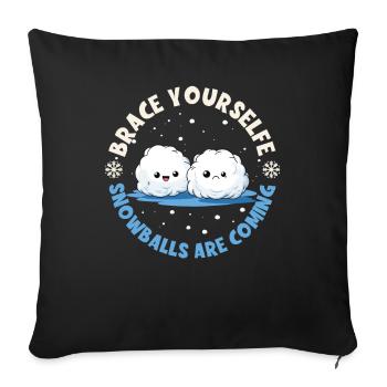 Schneeballschlacht - Préparez-vous les boules de neige sont - Housse de coussin décorative 45 x 45 cm - noir - Devant