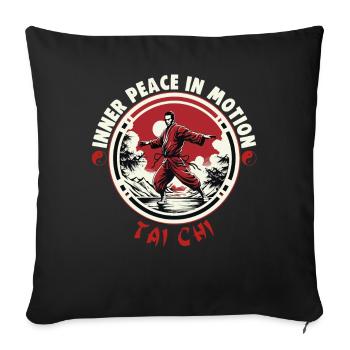 Tai Chi Design Inner Peace in Motion Taijiquan - Sofakissenbezug 45 x 45 cm - Schwarz - Vorne